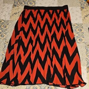 LuLaRoe Black and Red Chevron Skater Skirt